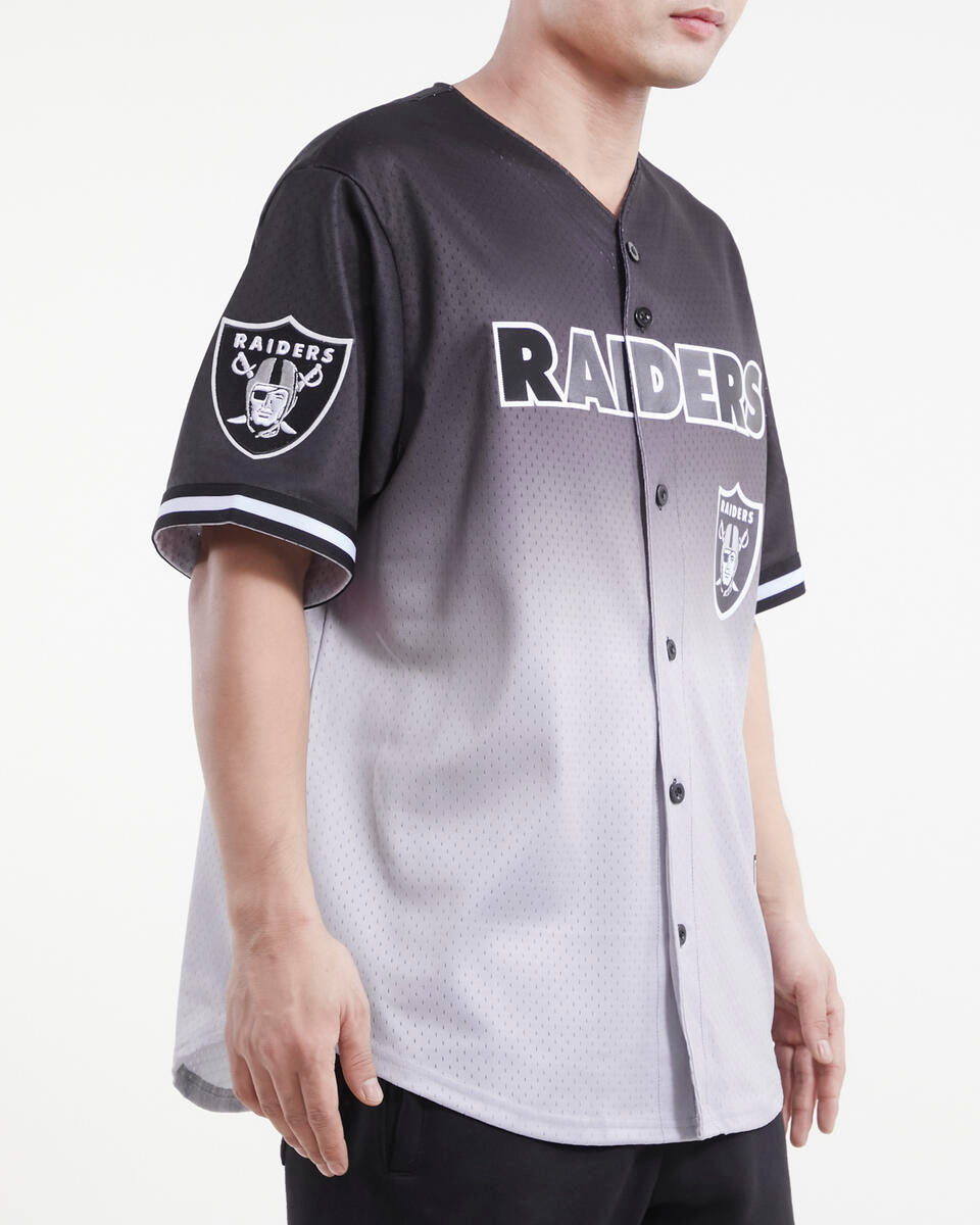 Las Vegas Raiders Pro Standard Ombre Mesh Button-Up Shirt - Black/Gray